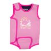 Bañador de neopreno fucsia para bebés de 12-18 meses, ideal para natación y días de playa.
