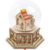 Belén bola de cristal iluminada con caja de música - imagen 10