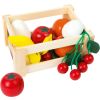 Caja de frutas y verduras Mercado semanal , Juguete de madera