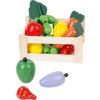 Caja de verduras y frutas de madera , 11 piezas