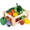 Caja de verduras y frutas de madera , 11 piezas