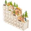 Calendario de Adviento de Madera Pesebre de Navidad