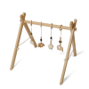 Gimnasio de Madera para Bebé con Alfombra Orgánica Acolchada 100x100 cm – Set Montessori Clair de Lune