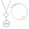 Conjunto de llamador y pulsera corazón plata