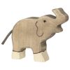 Figura de madera Elefante pequeño con la Trompa levantada Holztiger - imagen 2