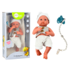 Muñeca Bebé con Ropa Blanca y Gris, Chupete y Manta – 35 cm - imagen 2