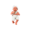 Muñeca Bebé con Ropa Blanca y Gris, Chupete y Manta – 35 cm - imagen 3
