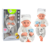 Muñeca Bebé con Ropa de Rayas Blancas y Grises, Chupete y Manta – 35 cm - imagen 2
