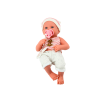 Muñeca Bebé con Ropa Blanca y Rosa, Chupete y Manta – 35 cm - imagen 4