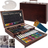 Set de Pintura Artística 130 Piezas con Maletín de Madera – Lápices, Acuarelas, Pasteles, Pinceles y Más - imagen 5
