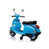 Scooter Eléctrico Infantil Vespa Azul con Asiento de Piel y Ruedas EVA
