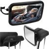 Espejo vigilabebés negro para asiento trasero de coche