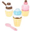 Estantería para helados de barquillo y salsas