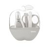 Set de cuidado para bebés con estuche gris de manzana: tijeras, cortaúñas, lima de uñas y 2 pinzas - imagen 3