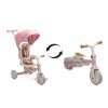 Triciclo evolutivo Faro Toyz rosa 3 en 1, vista frontal con capota