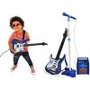 Juego de Guitarra eléctrica + Amplificador + micrófono con Soporte Azul para niños a Pilas