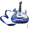 Juego de Guitarra eléctrica + Amplificador + micrófono con Soporte Azul para niños a Pilas