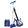 Juego de Guitarra eléctrica + Amplificador + micrófono con Soporte Azul para niños a Pilas