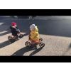 Dini & Debi Riding Kinderfeets Trycicles