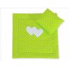 Pram Bedding Set With Duvet And Pillow 2pcs - Hearts White Dots On Green