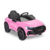 Coche eléctrico Toyz Audi RS3 rosa en el jardín para los más pequeños