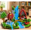 Set de bloques magnéticos en uso, creando estructuras imaginativas para niños.