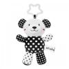 Juguete colgante de peluche Oso Akuku en blanco y negro