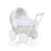 Carrito de Muñecas My Sweet Baby - Mimbre Blanco y Ropa Suave