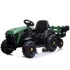 Tractor Lean Cars, detalle remolque acoplado y asiento ecopiel