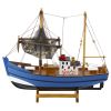 Modelo Decorativo de Barco de Pesca de Madera Azul 30x26cm - imagen 3