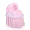 Moisés de Mimbre My Sweet Baby para Muñecas con Capota Rosa