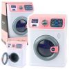 Lavadora infantil miniatura con tambor rotativo y sonido.