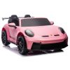 Coche eléctrico Porsche GT3 rosa con motor potente