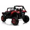 Jeep eléctrico infantil Lean Cars 124 cm rojo, vista lateral con ruedas EVA