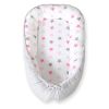 Baby Nest Double-sided Premium Cocoon For Infants Bobono- Stars Pink-grey/grey
