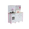 Cocina de Madera Paula en Rosa y Blanco con Elementos Abiertos