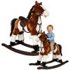 Caballito de Madera Rocking Horse con Sonidos 74 cm Marrón Oscuro