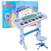 Piano Electrónico para Niños con Micrófono Azul de 37 Teclas