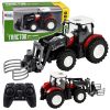Tractor agrícola teledirigido Lean toys rojo con pinza para pacas frontal