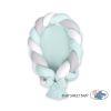 Nido trenzado 2 en 1 My Sweet Baby - Blanco, gris y menta - imagen 2