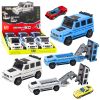 Coche Off-Road Metal con Luz y Sonido Blanco y Azul