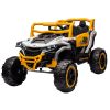 Coche eléctrico infantil M1 4x4 blanco y amarillo LEAN CARS vista tres cuartos