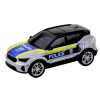 Camión policial con helicóptero y coche de policía