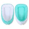 Baby Nest Double-sided Premium Cocoon For Infants Bobono- Grey Stars/ Dots On Mint