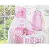 Juego de Cuna 5 Piezas con Dosel My Sweet Baby - Corazones Rosa