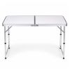 Mesa de Camping Plegable con Altura Ajustable Blanca