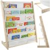 Estantería Infantil Frontal Estilo Montessori 6 Estantes de Tela Madera Natural 79x62,5x30 cm [Kruzzel]