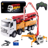 Camión bomba de hormigón RC Huina Toys 1:18 amarillo con brazo articulado, vista frontal