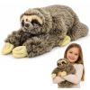 Peluche de perezoso de 34 cm con aspecto realista y garras de velcro.