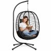 Silla Colgante de Jardín Cocoon con Cojines Negra - imagen 2